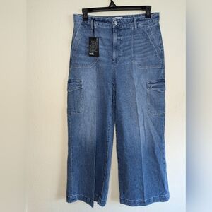NWT Paige Harper Utility High Rise Wide Leg Jeans Women's Size 32
